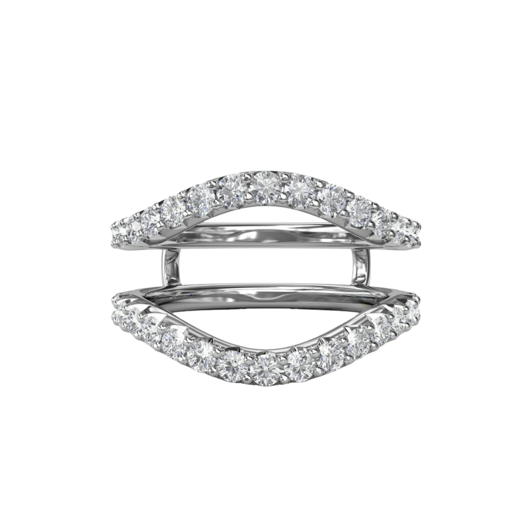 Vertical Curved Diamond Insert Ring W8004