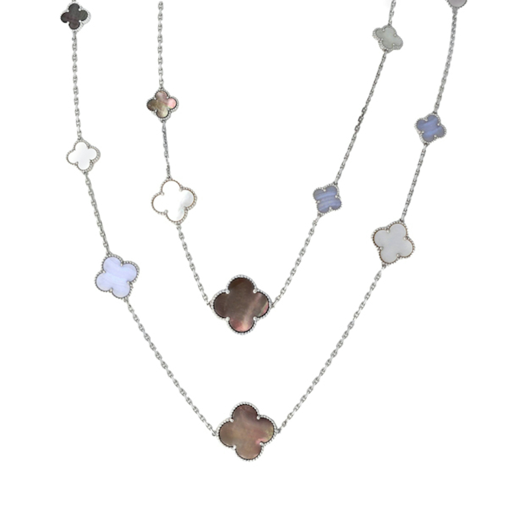 Vertical Magic Alhambra Mother-Of-Pearl Necklace