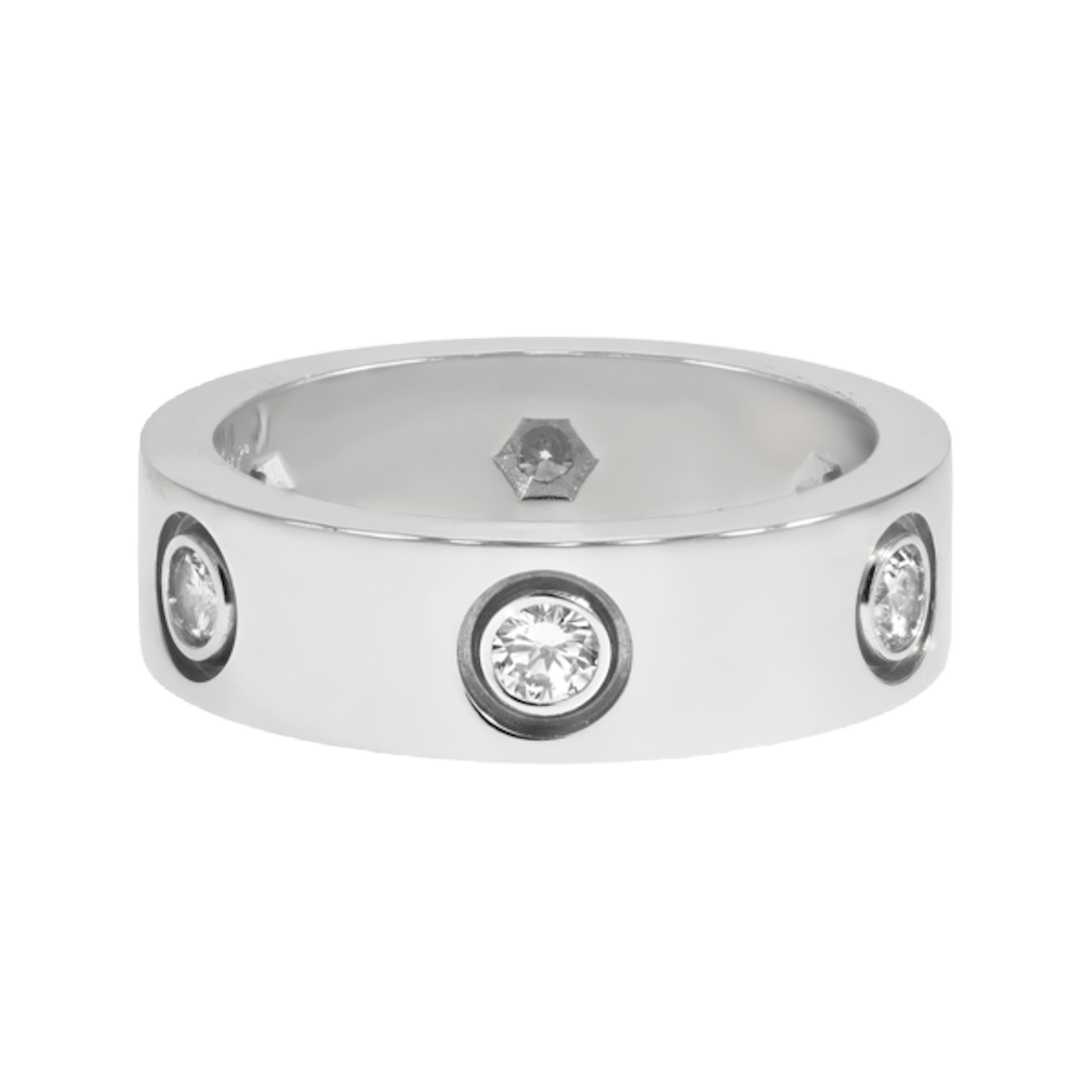 Vertical Diamond Love Ring-Size 50