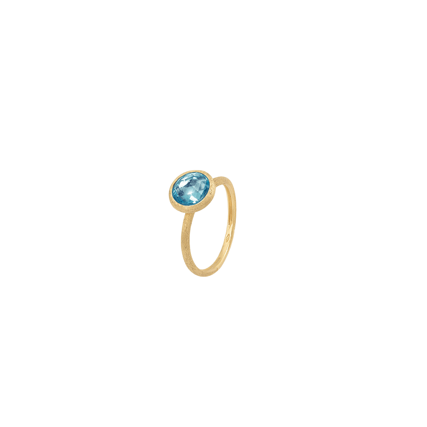 Vertical 18K Yellow Gold Jaipur Blue Topaz Ring