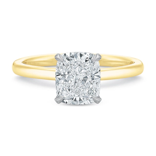 Vertical Yellow Gold Solitaire Semi-Mount Engagement Ring