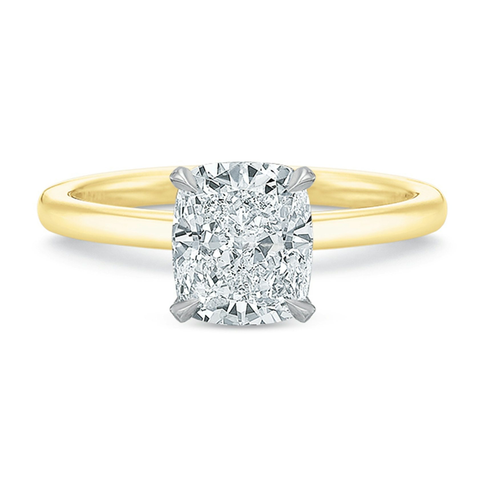 Vertical Yellow Gold Solitaire Semi-Mount Engagement Ring