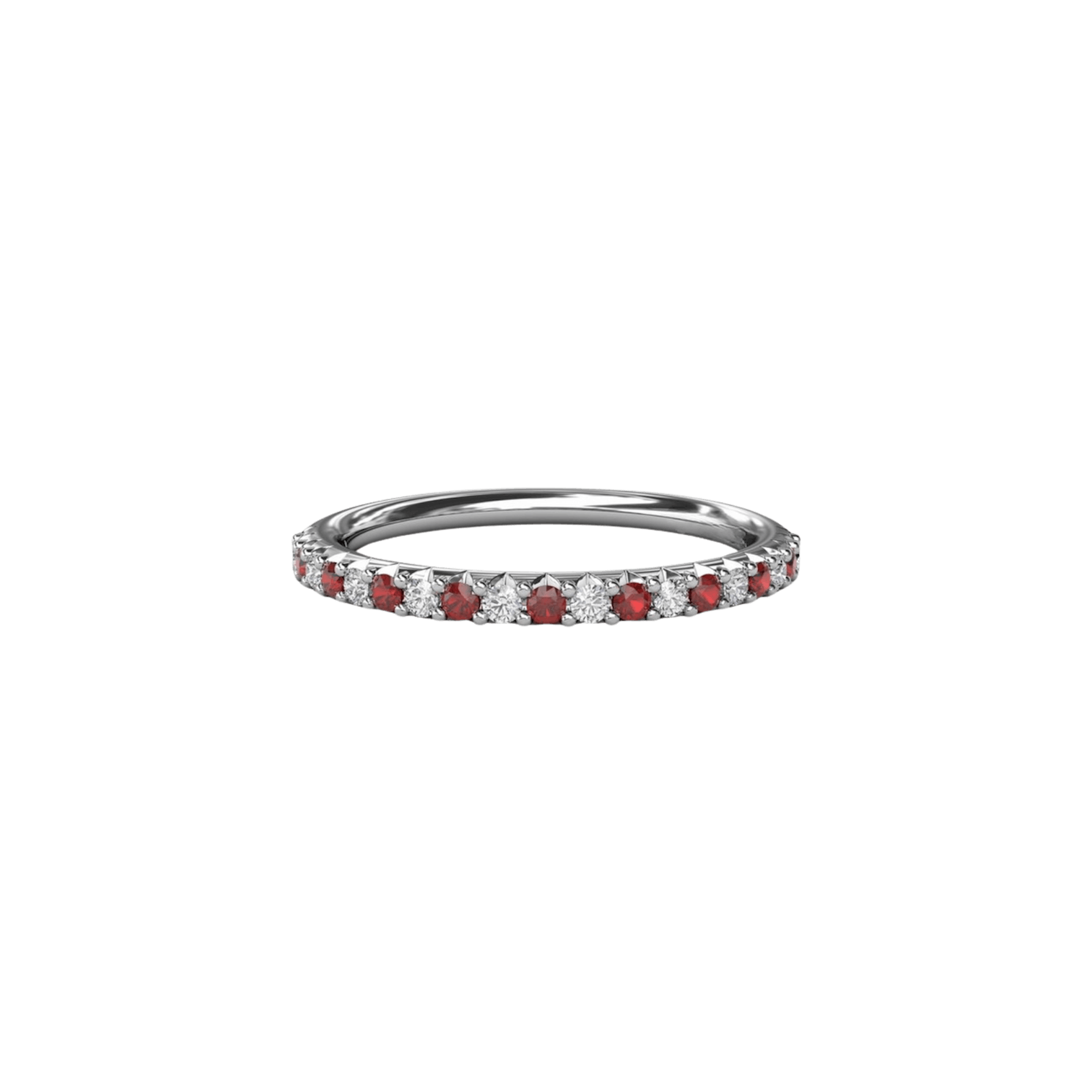 Vertical The 1916 Company Delicate Ruby Shared Prong Anniversary Band W6201R