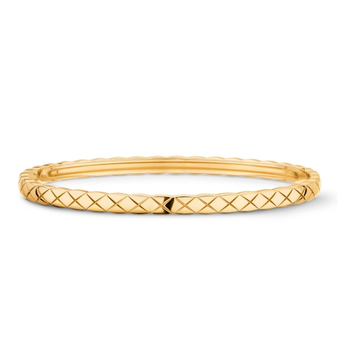Vertical 18K Yellow Gold Coco Crush Mini Bangle