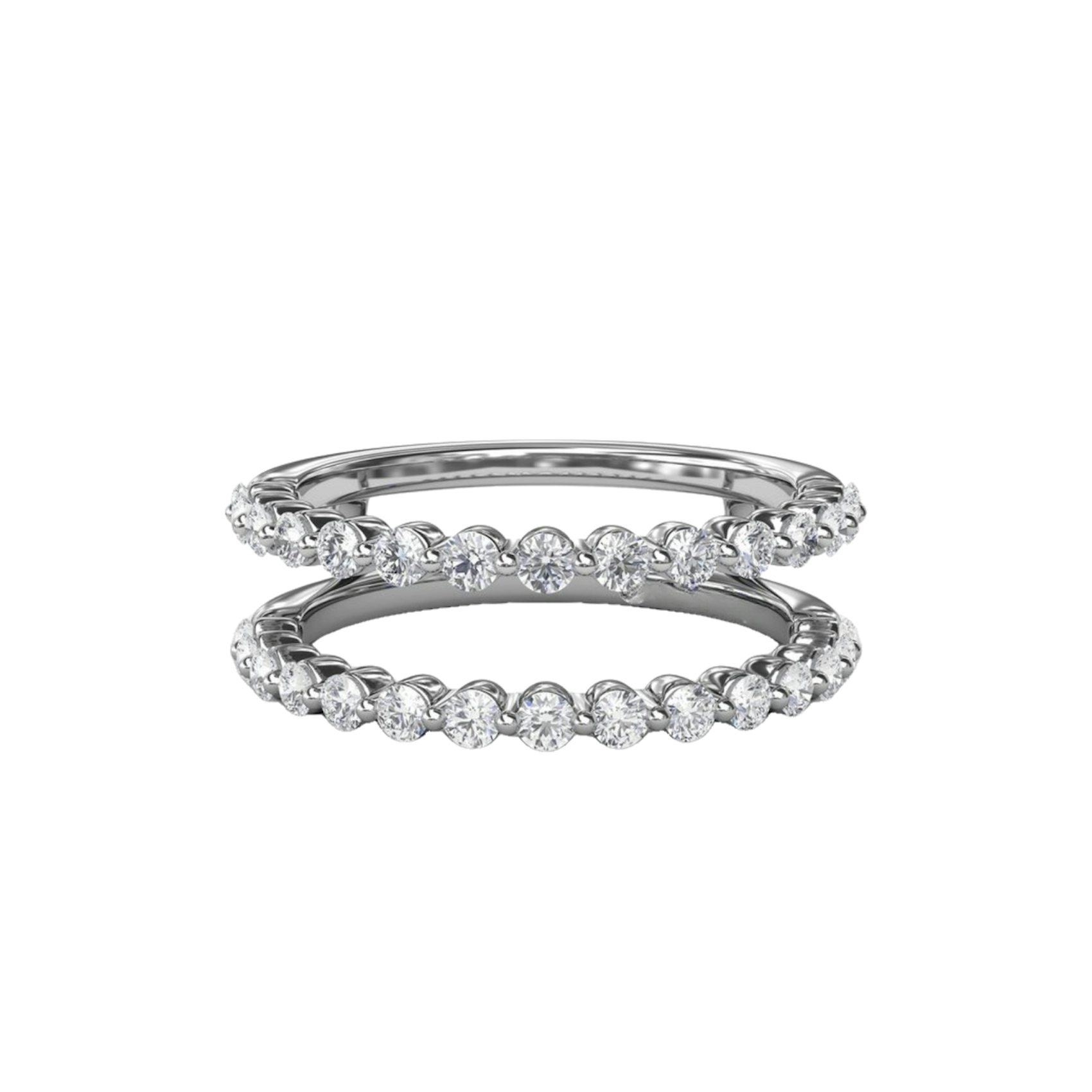 Vertical Single Prong Diamond Insert Ring W8003