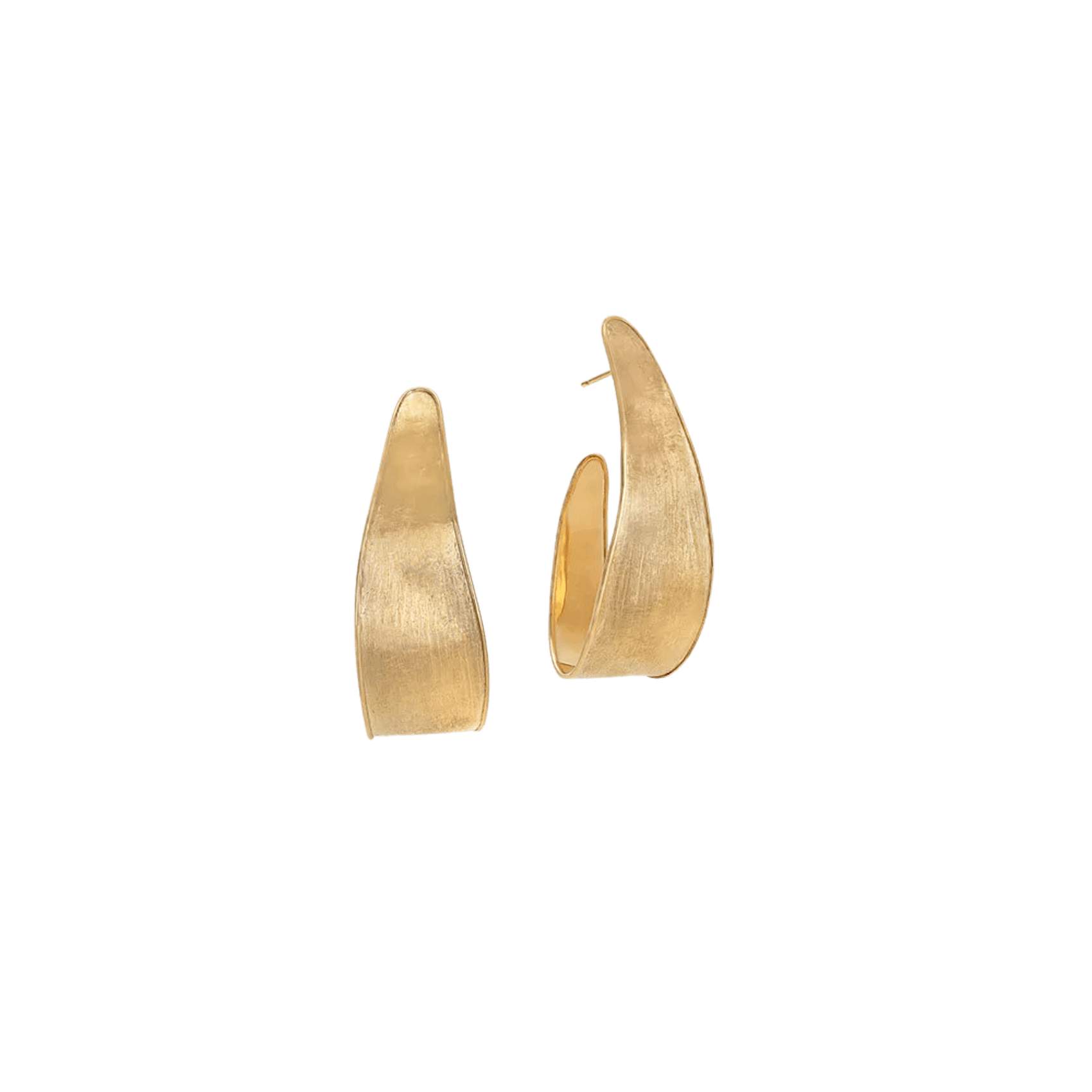 Vertical 18K Yellow Gold Lunaria Medium Hoop Earrings