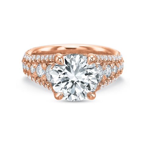 Vertical Rose Gold Semi-Mount Engagement Ring