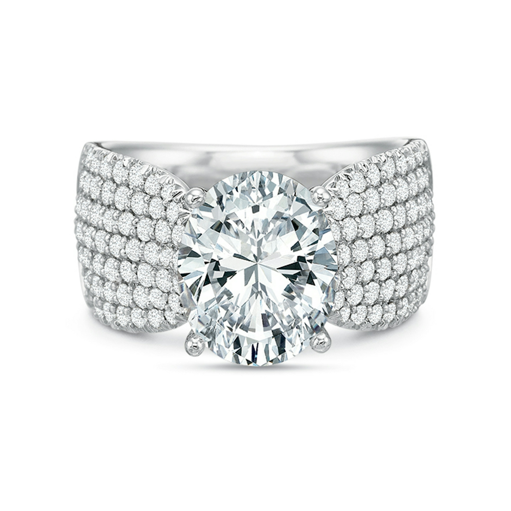 Vertical White Gold Semi-Mount Engagement Ring
