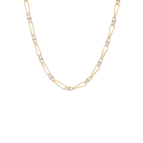 Vertical 18K Yellow Gold Marrakech Onde Diamond Hand Twisted Link Necklace