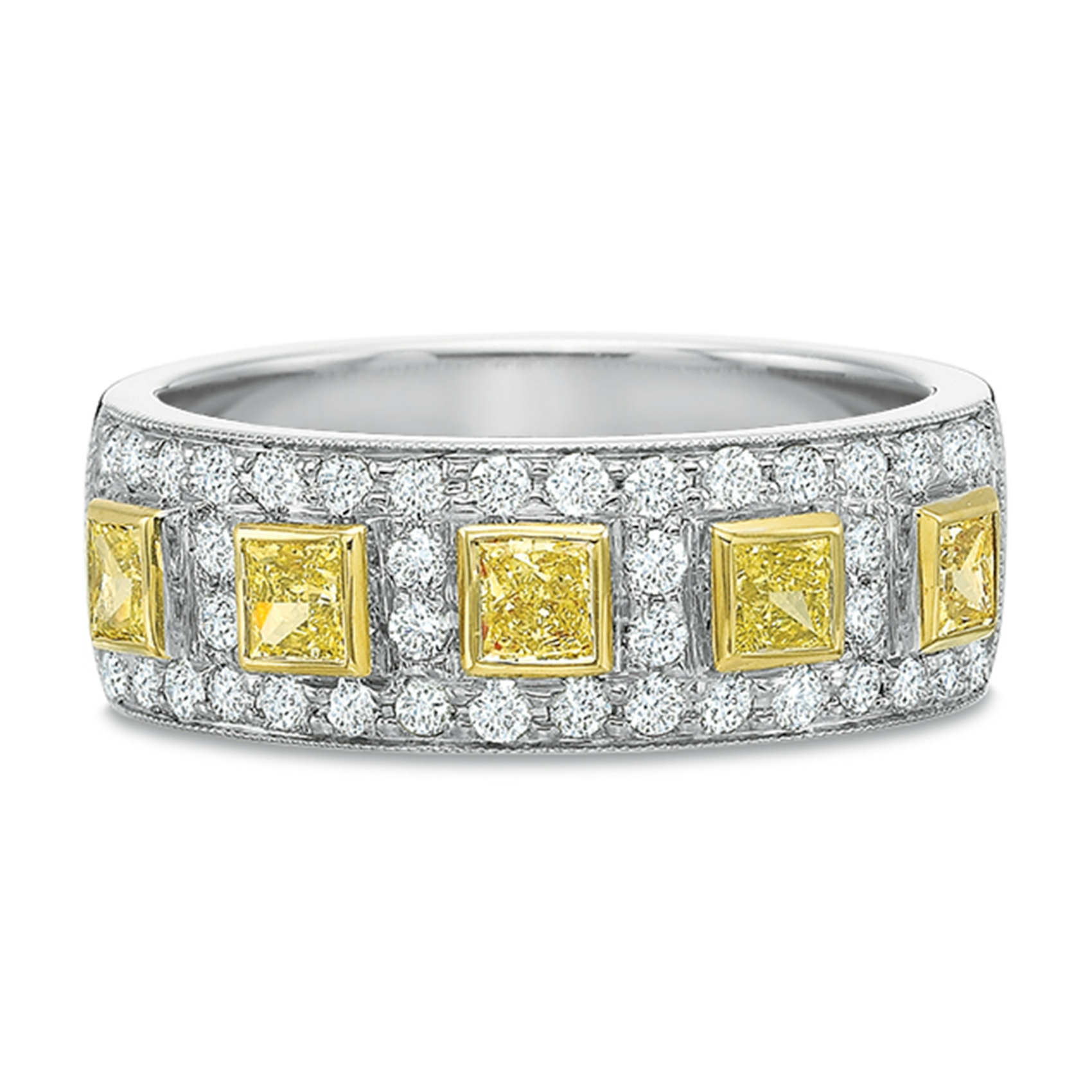 Vertical White Gold Diamond Band