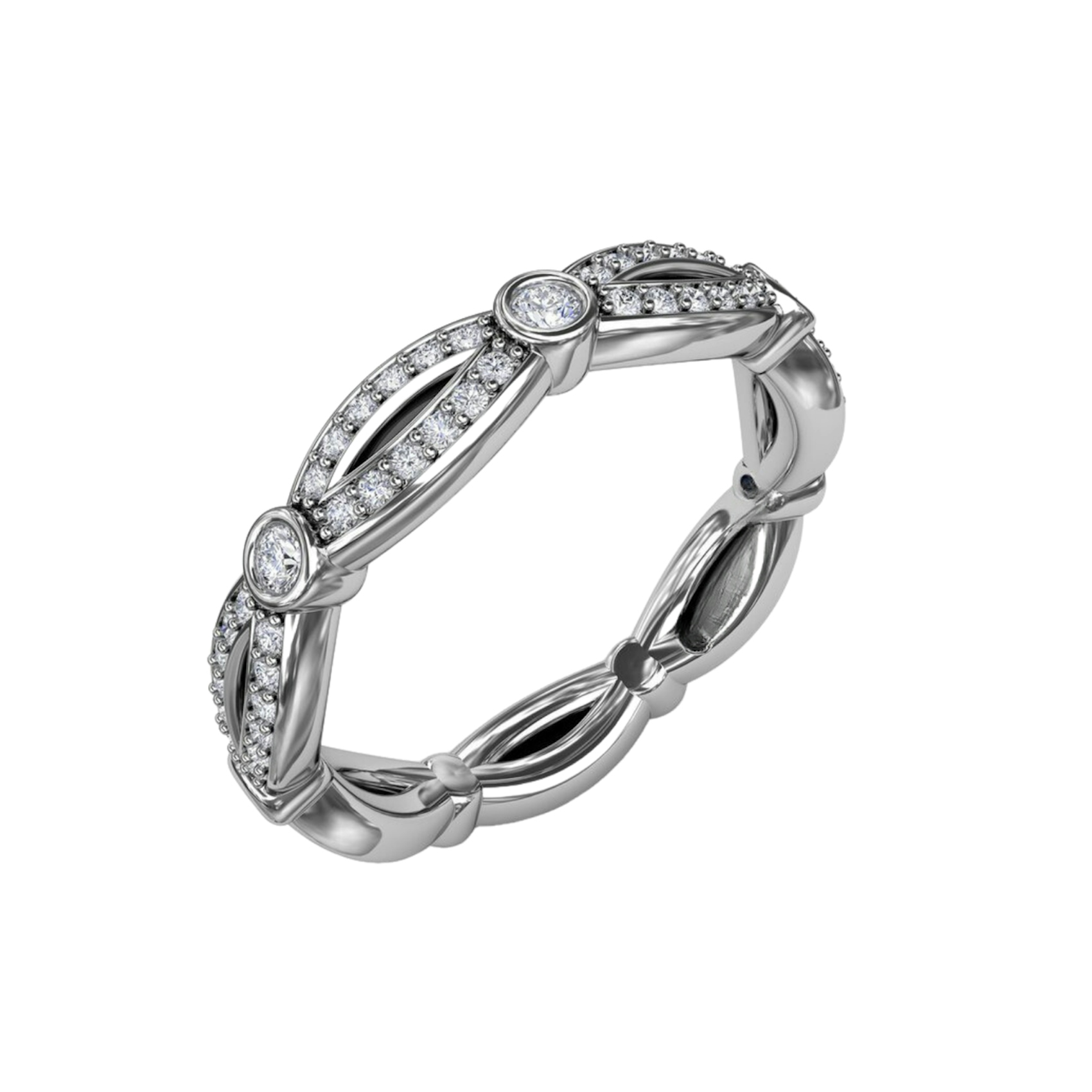 Vertical The 1916 Company Collection Diamond Bezel Set Band W7332