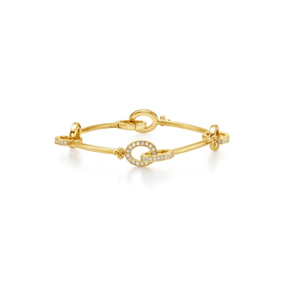 Vertical 18K Yellow Gold Orsina Diamond Bracelet