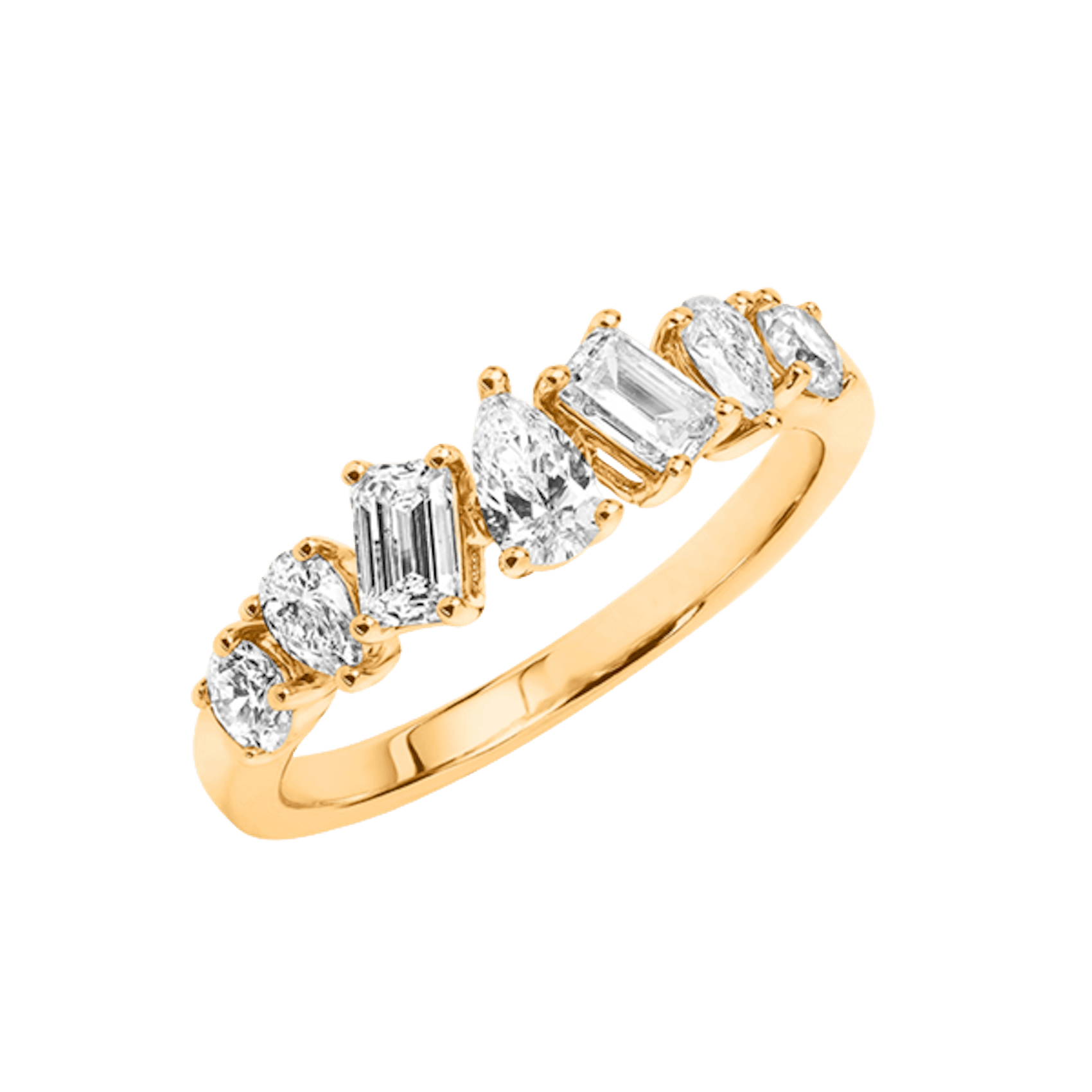 Vertical Mutli-Shaped Diamond Ring