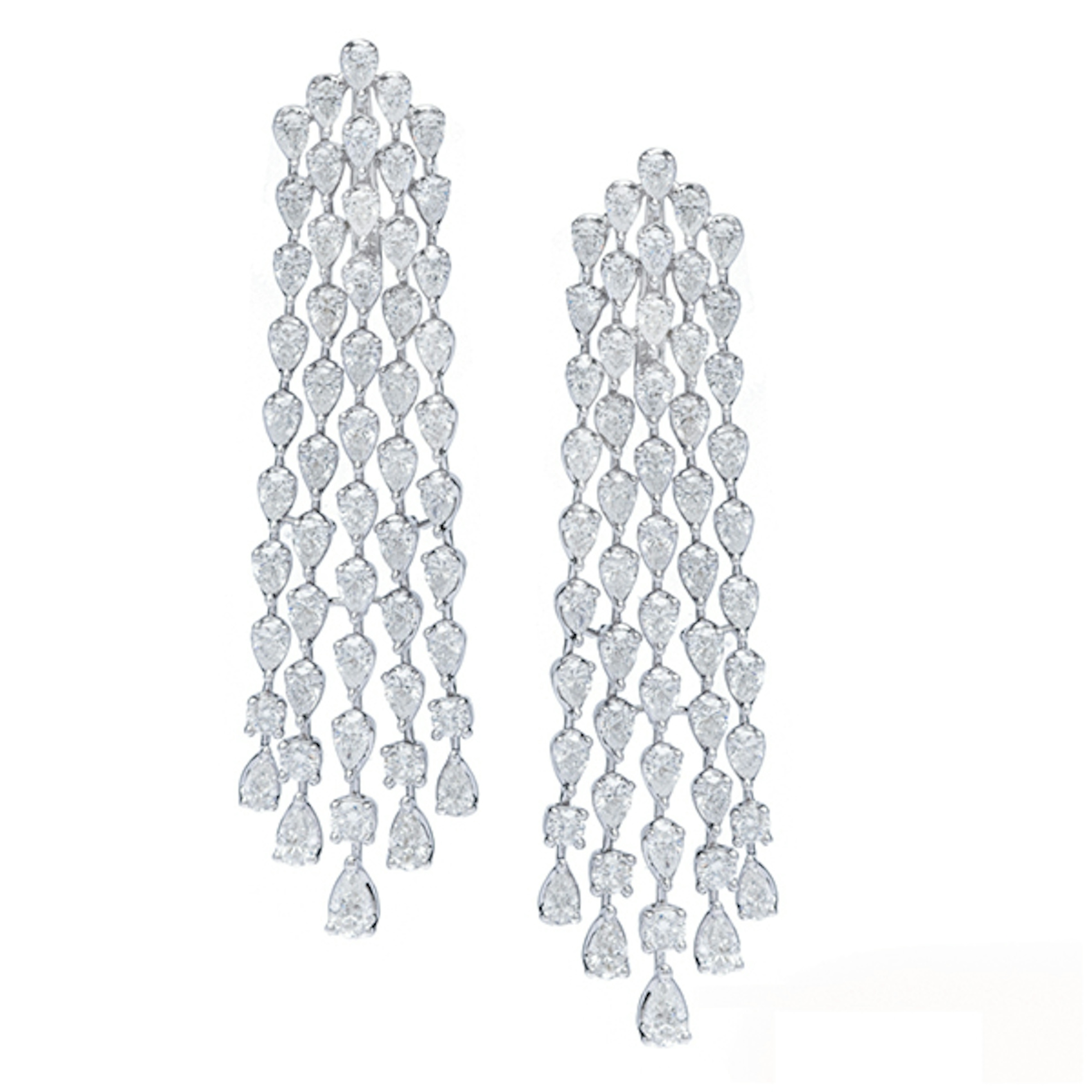 Vertical Diamond Cascade Earrings