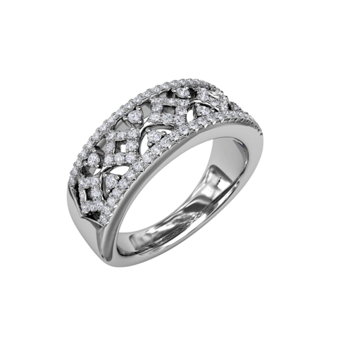 Vertical Geometric Pave Diamond Band R2002