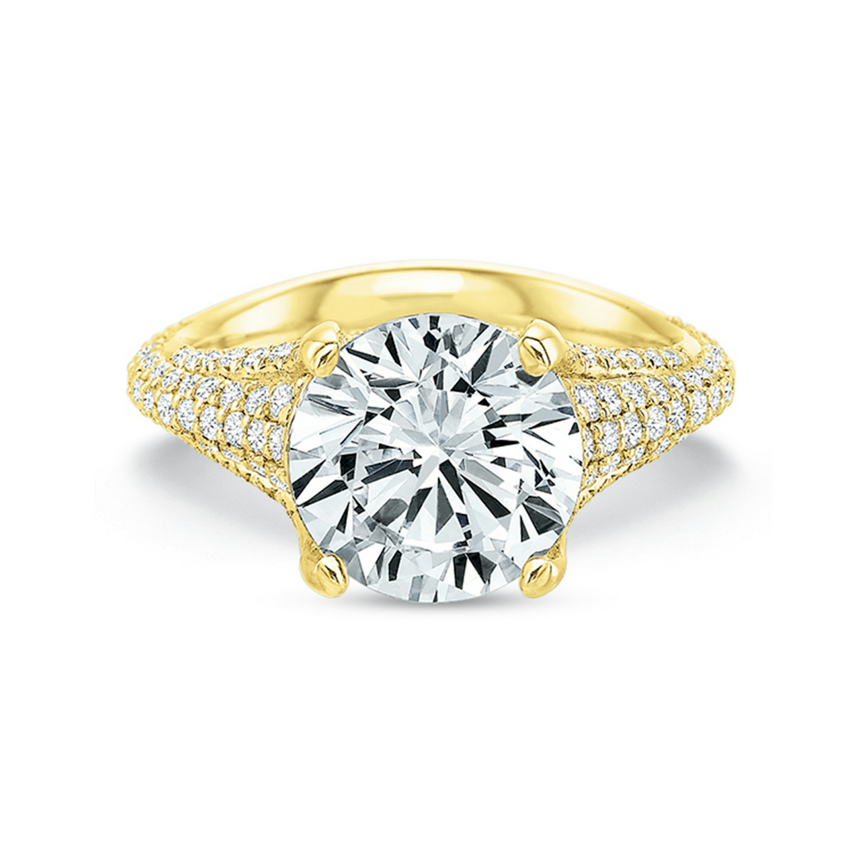 Vertical Yellow Gold Semi-Mount Engagement Ring
