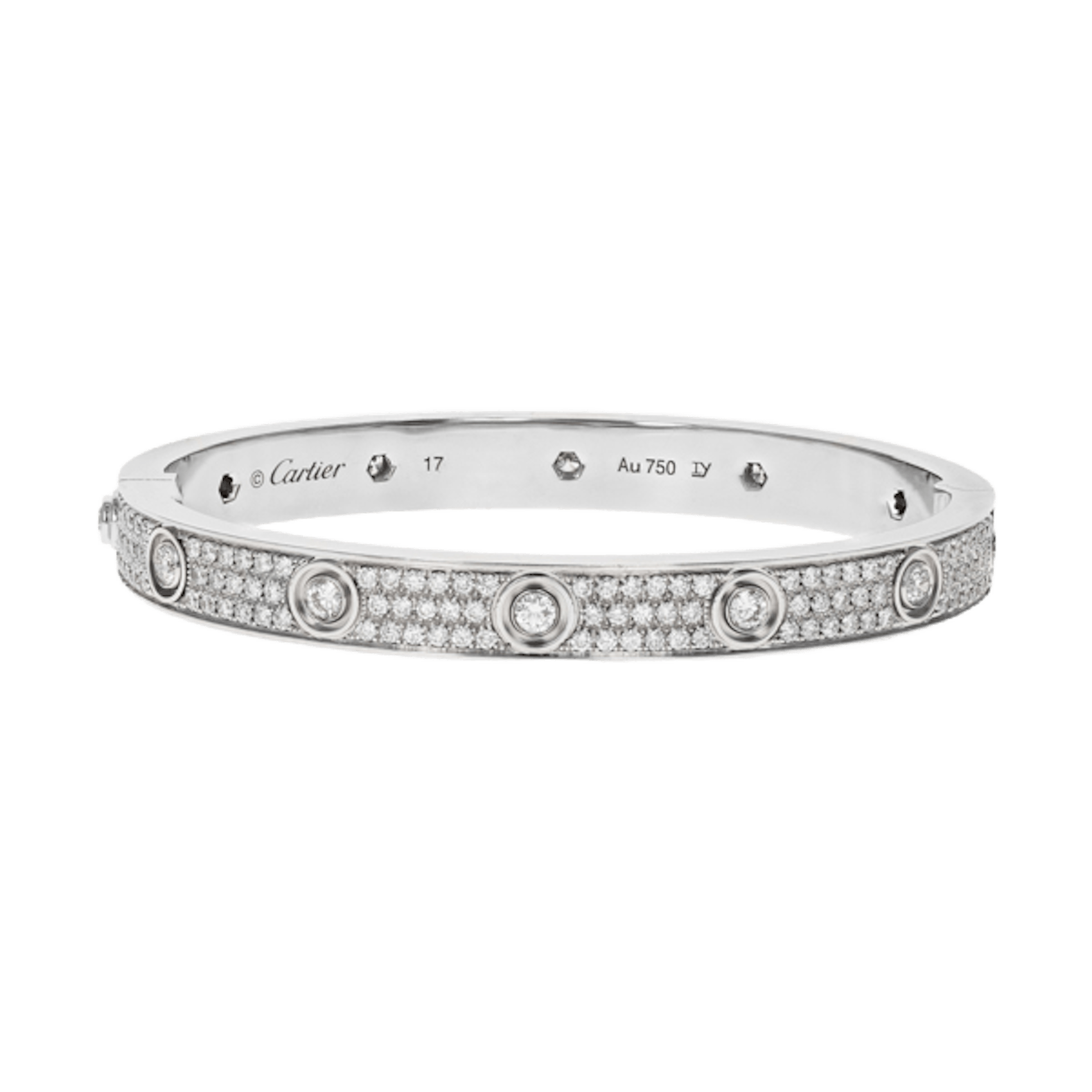 Vertical Pave Diamond Love Bracelet