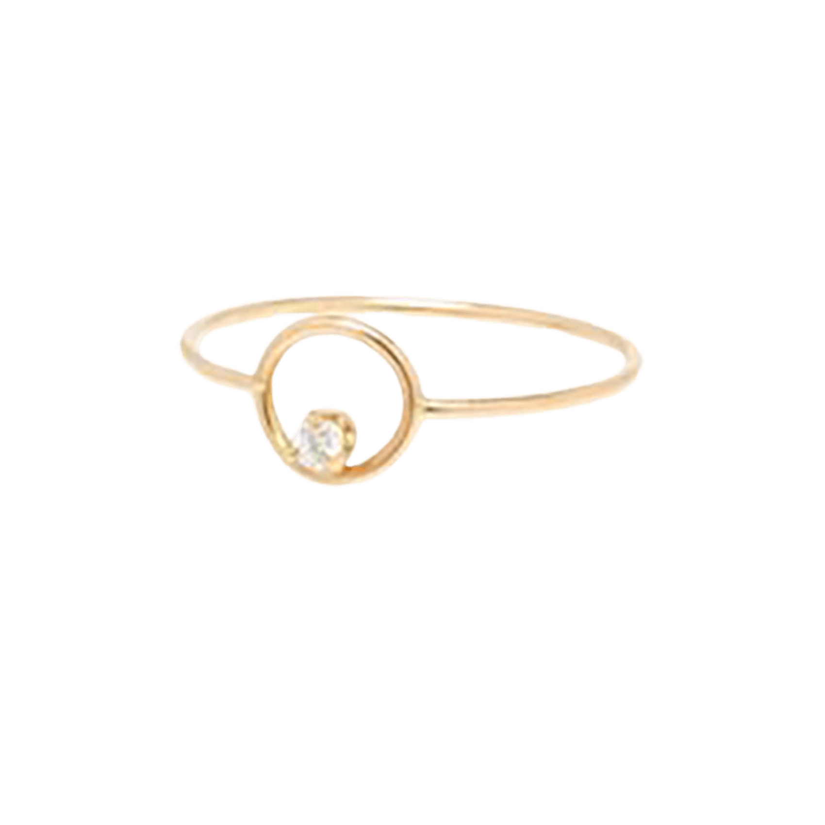 Vertical Open Circle Diamond Ring