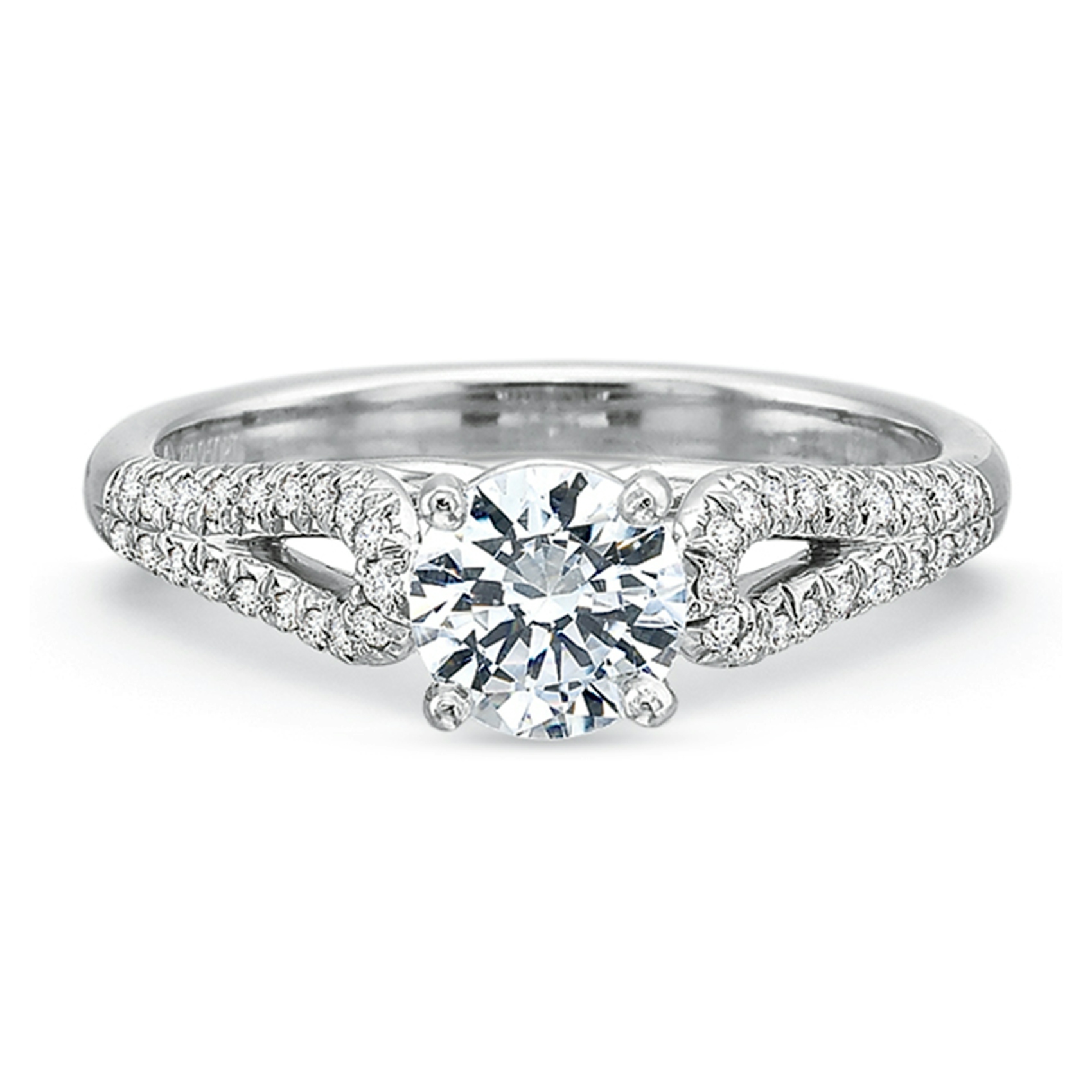 Vertical White Gold Semi-Mount Engagement Ring