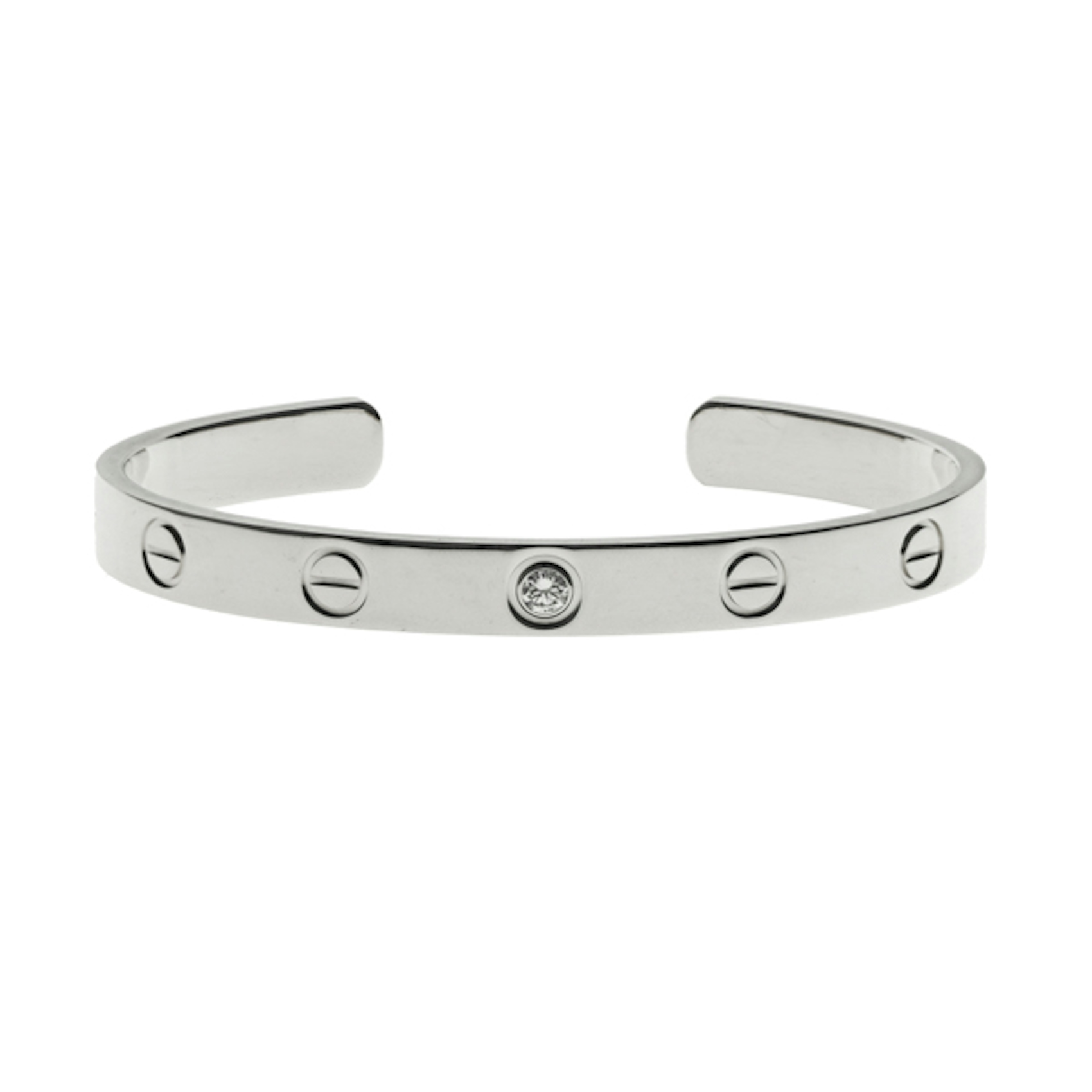 Vertical 1 Diamond Love Cuff