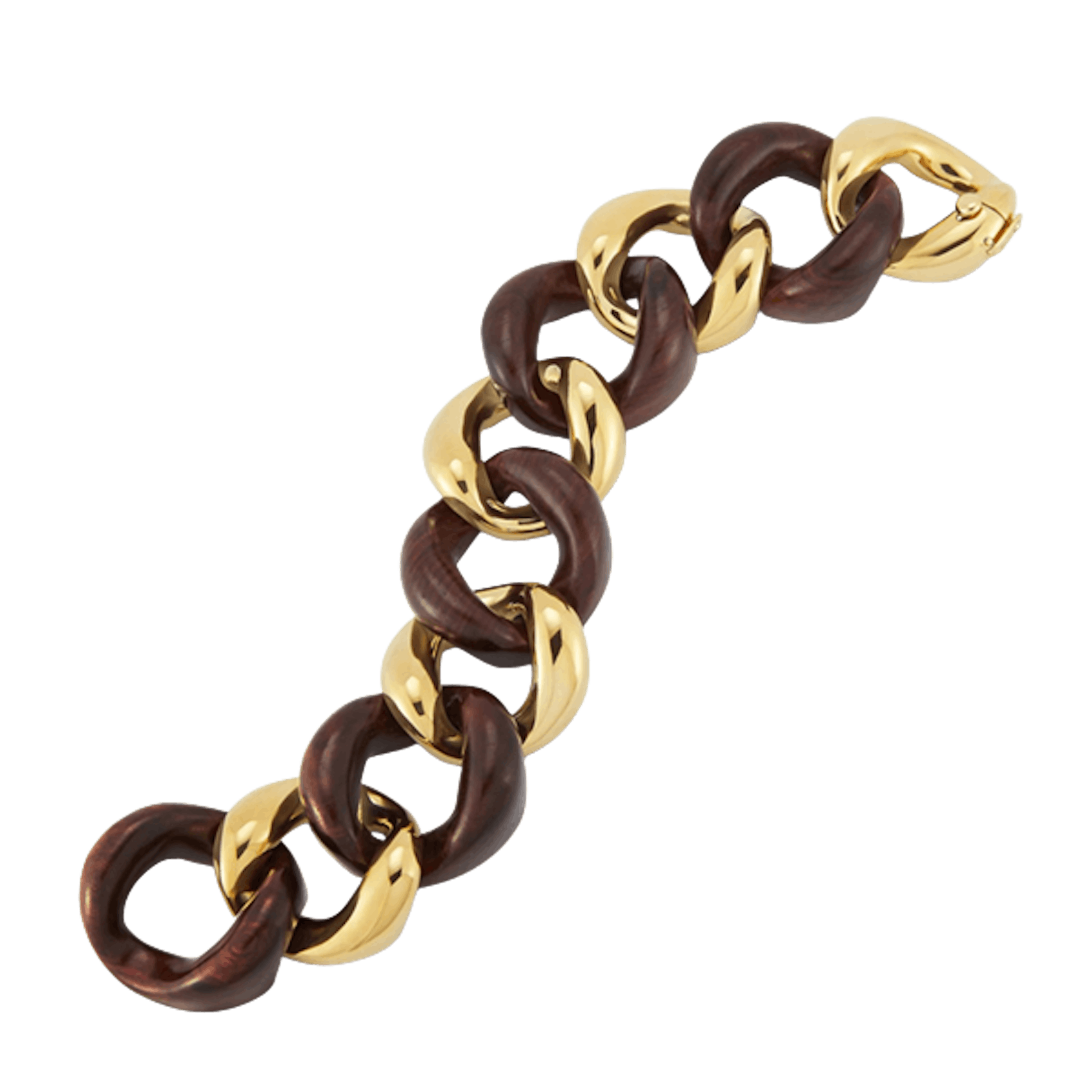 Vertical Classic Large Link Bracelet In Wood