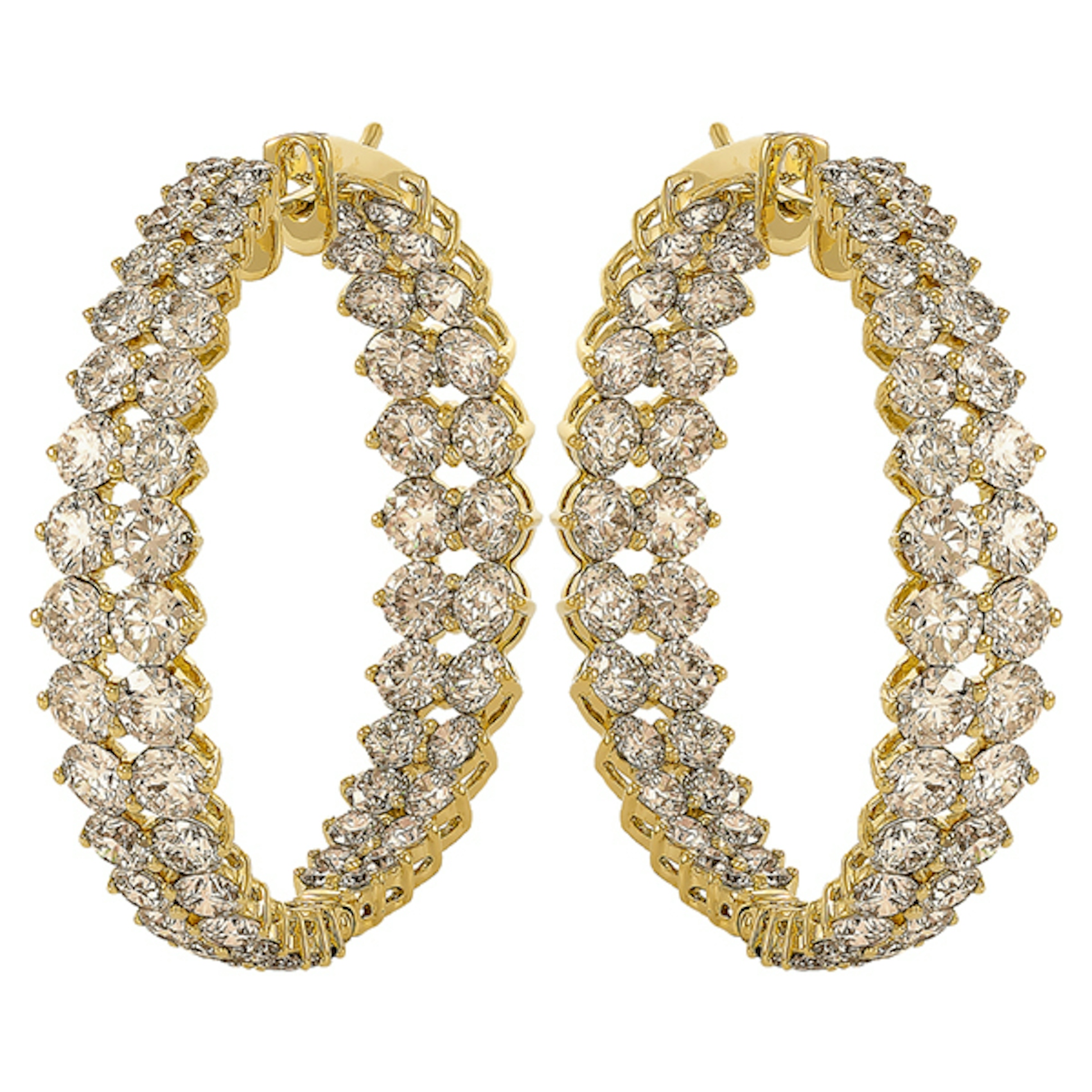 Vertical Gemini Hoop Earrings
