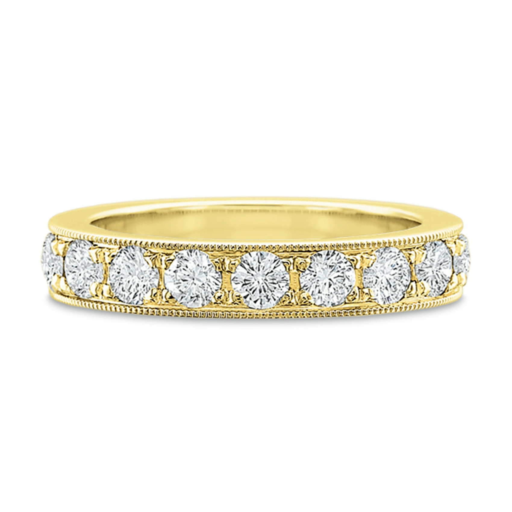 Vertical Yellow Gold Diamond Band
