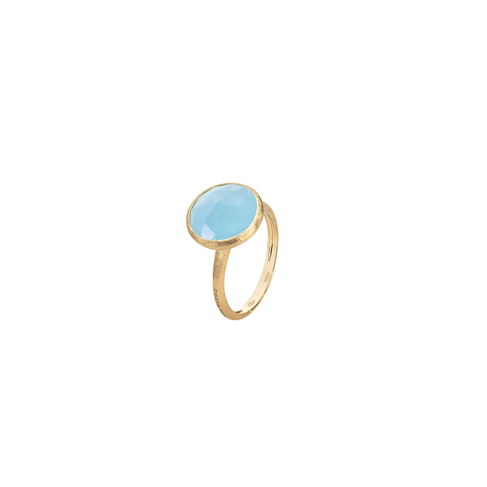 Vertical 18K Yellow Gold Jaipur Aquamarine Ring