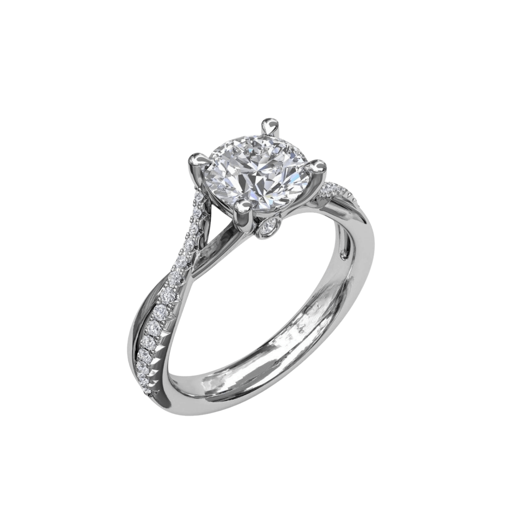 Vertical The 1916 Company Collection Alternating Diamond Twist Engagement Ring S3477