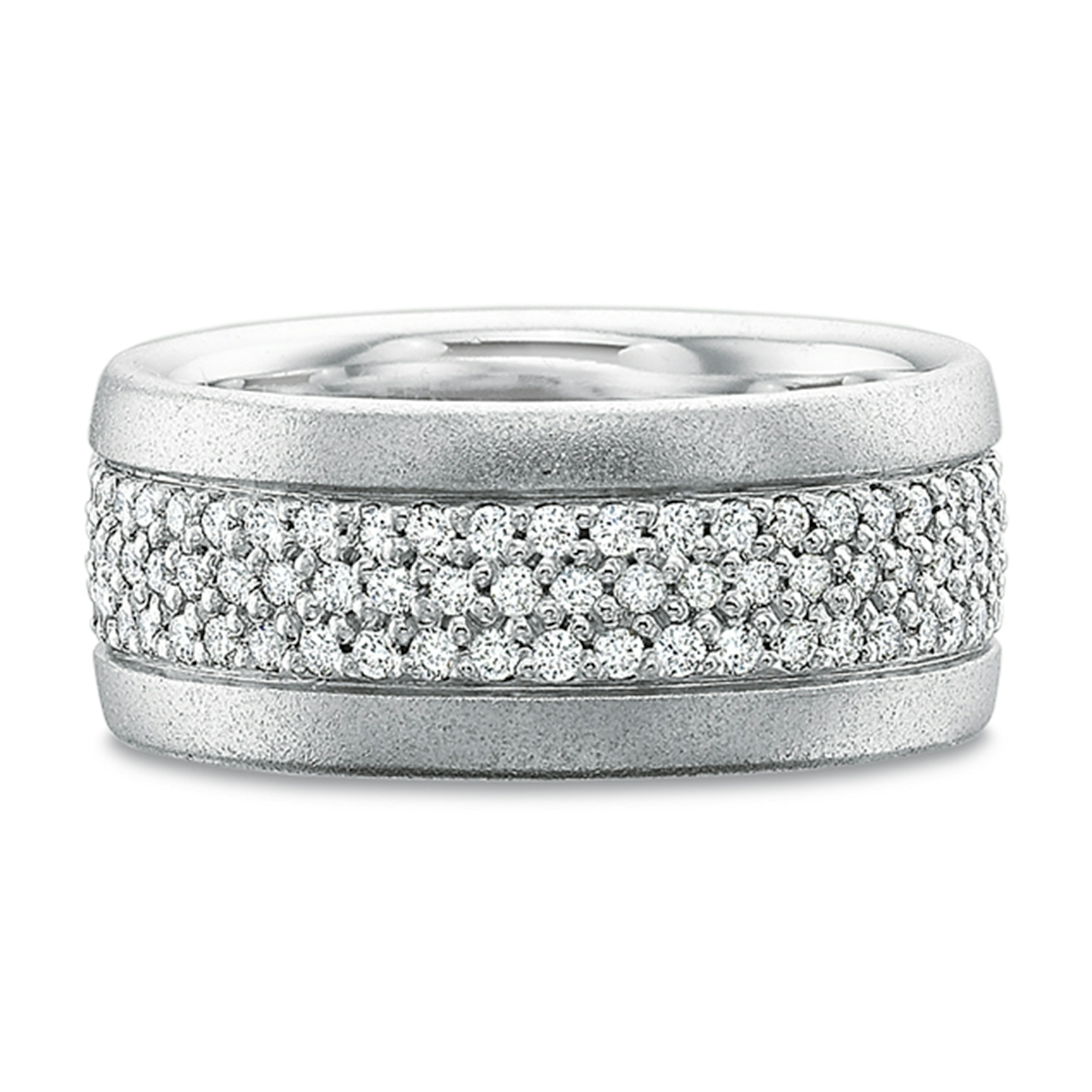 Vertical 3-Row Diamond Band