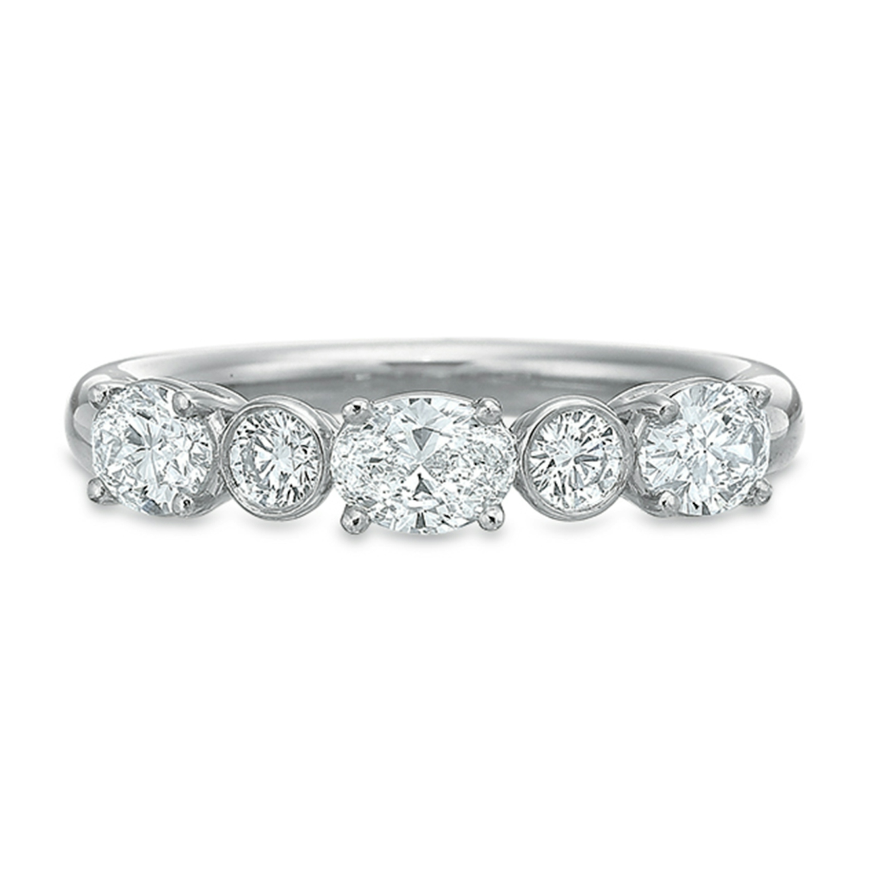 Vertical White Gold Diamond Band