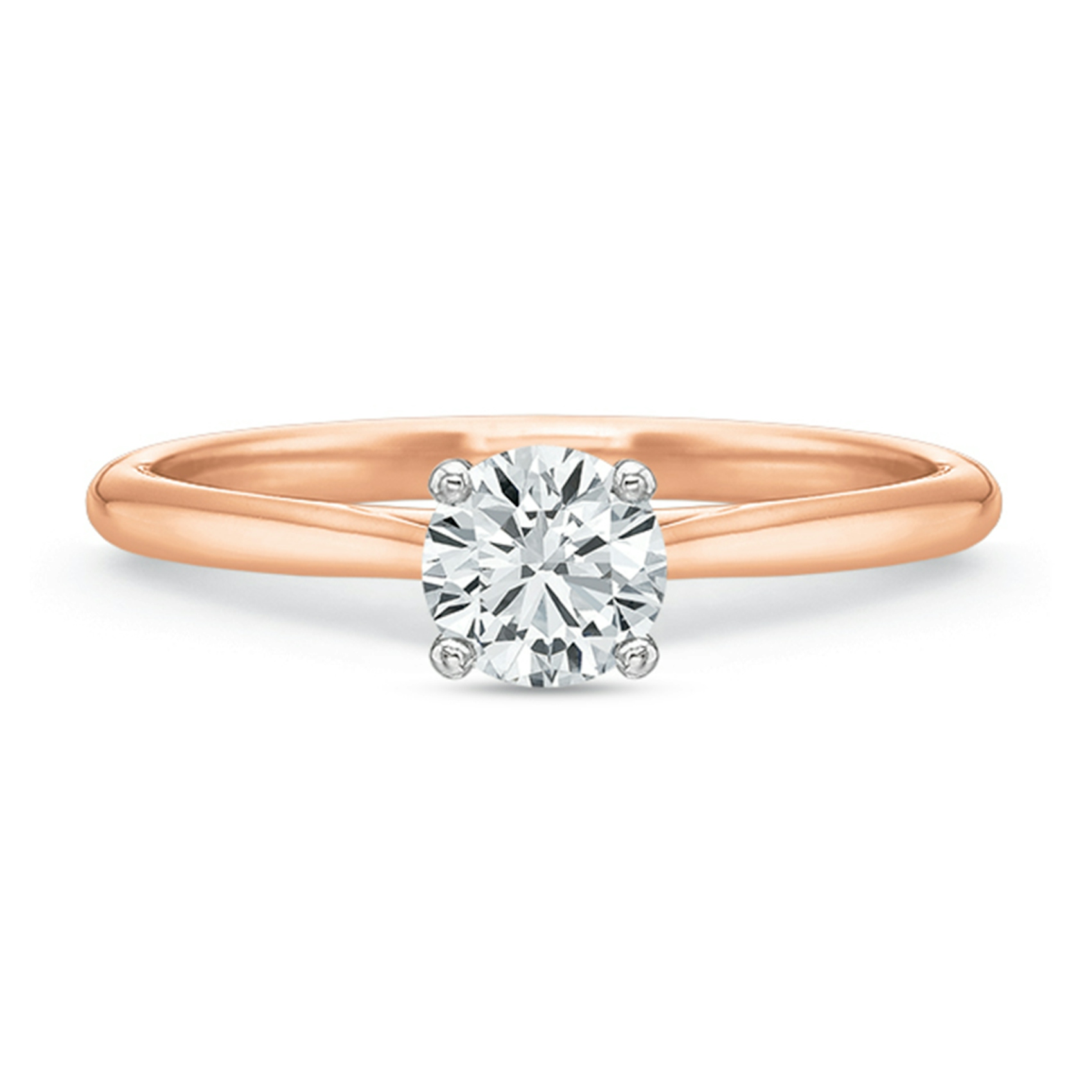 Vertical Rose Gold Solitaire Semi-Mount Engagement Ring