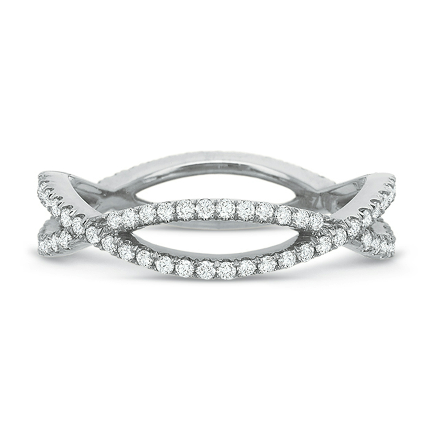 Vertical White Gold Diamond Eternity Band