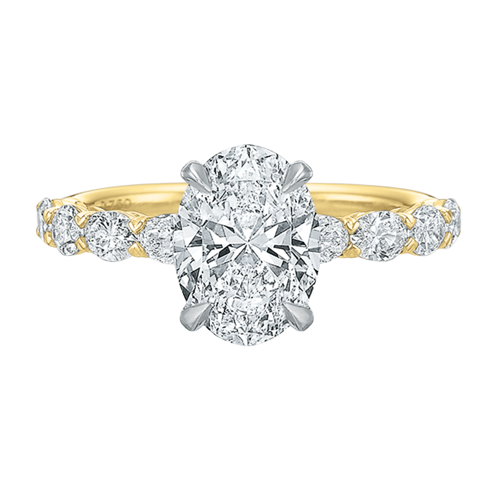 Vertical Yellow Gold Diamond Semi-Mount Engagement Ring