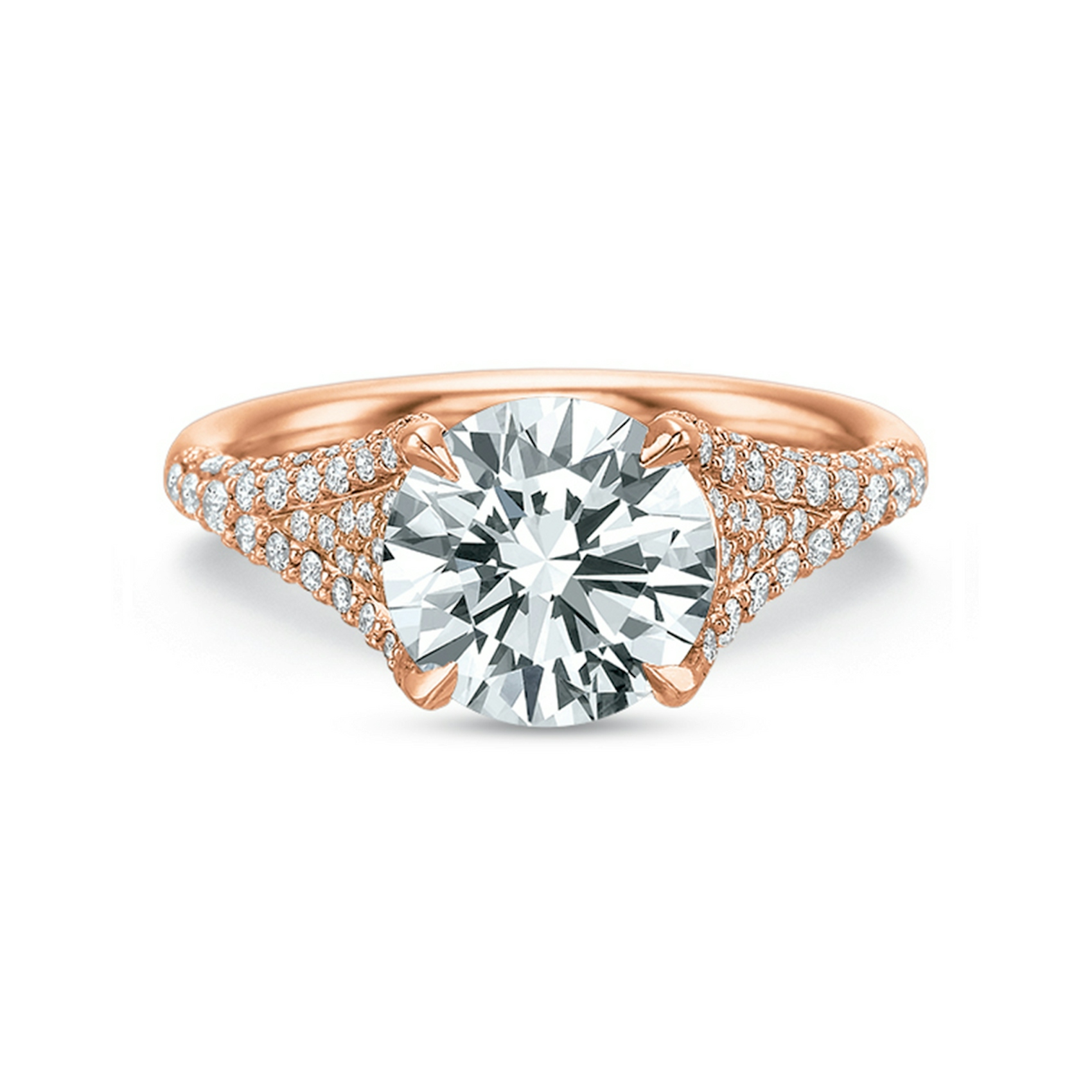 Vertical Rose Gold Semi-Mount Engagement Ring