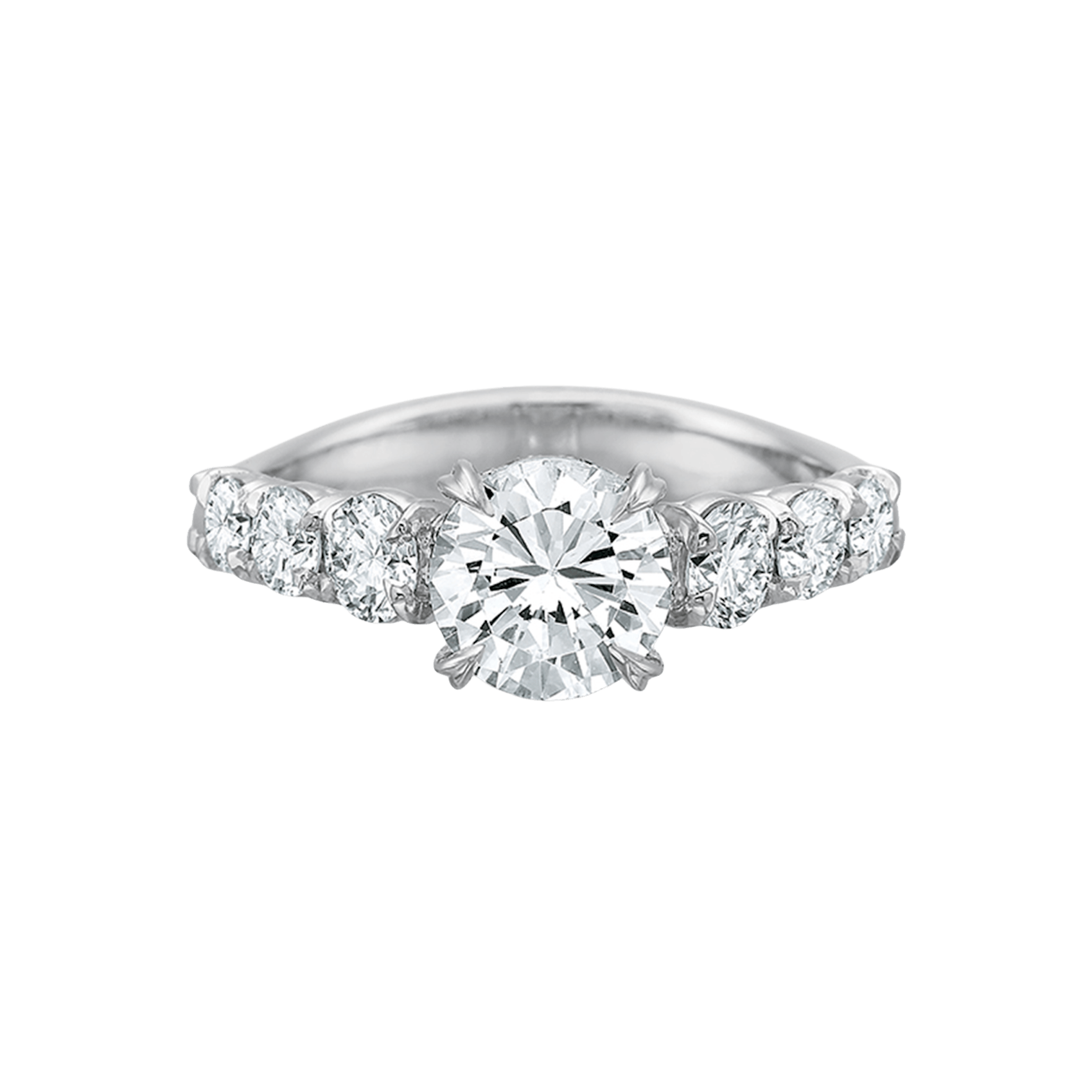 Vertical White Gold Diamond Semi-Mount Engagement Ring