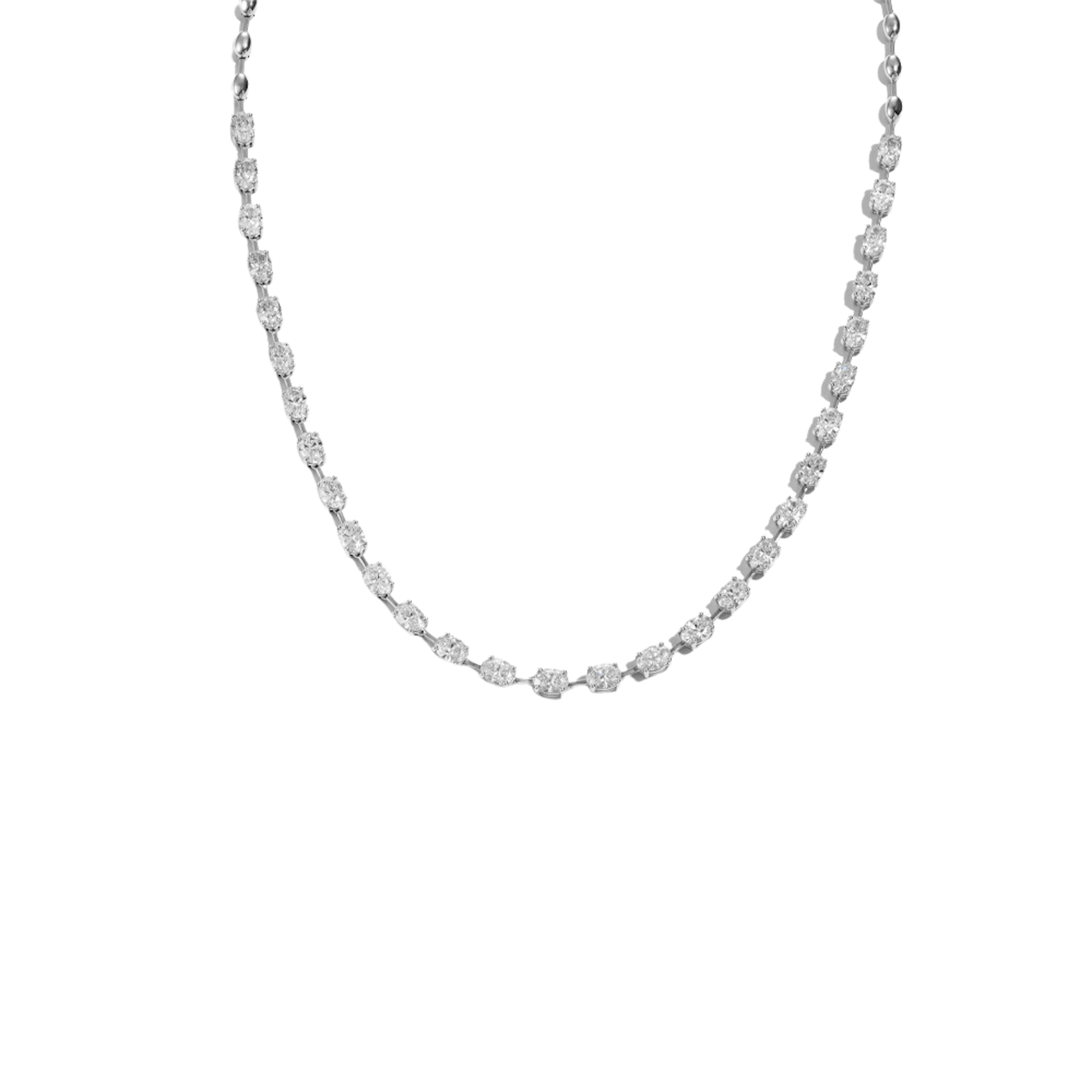 Vertical East West Diamond Bar Necklace
