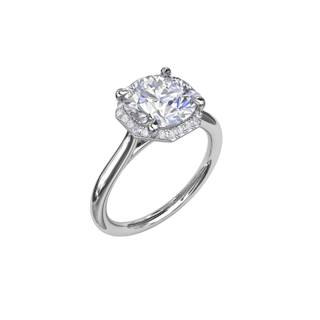 Vertical Octagon Halo Diamond Engagement Ring S4122