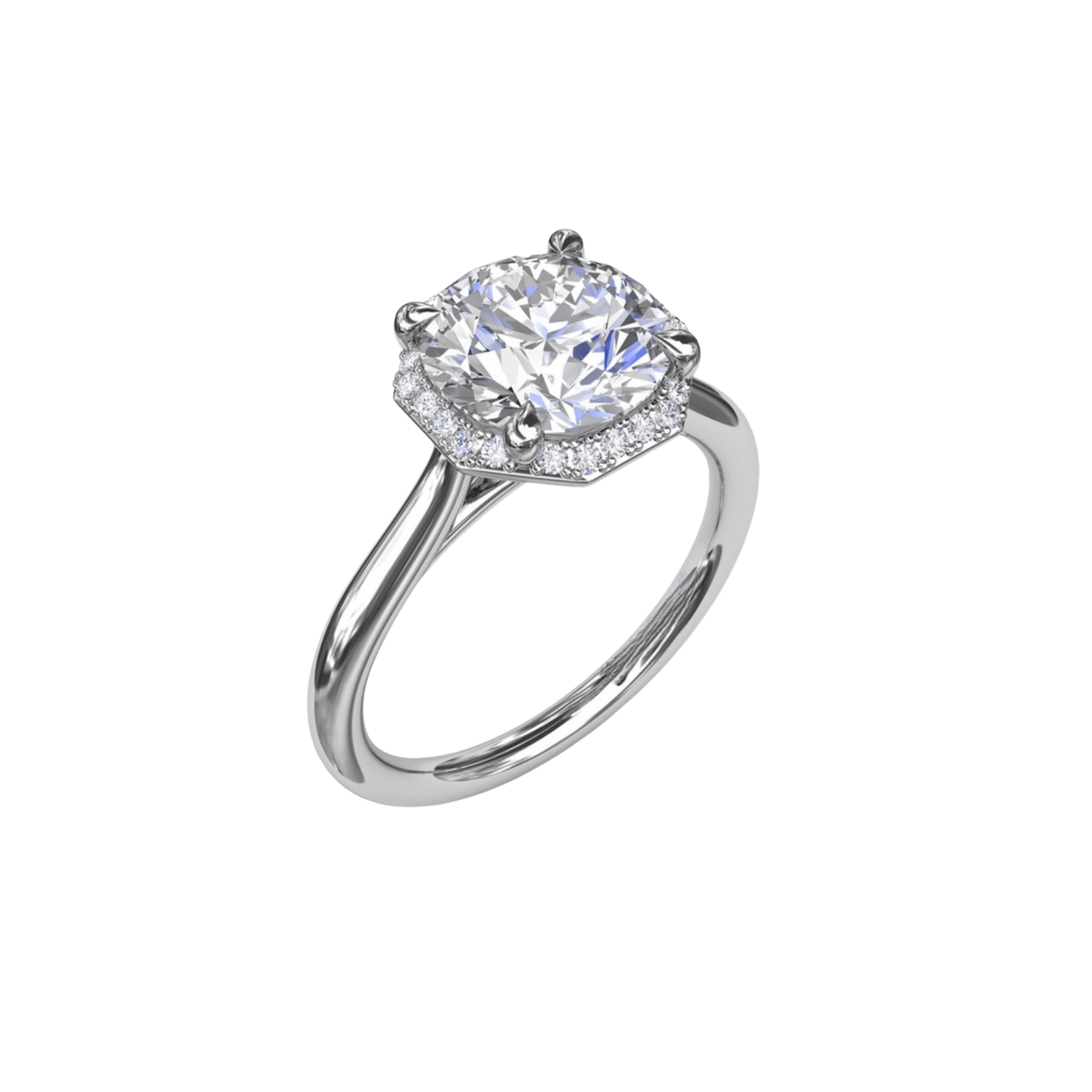 Vertical The 1916 Company Collection Octagon Halo Diamond Engagement Ring S4122