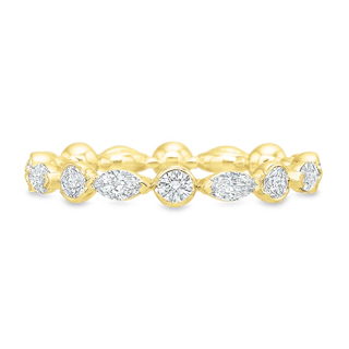 Vertical Yellow Gold Diamond Eternity Band