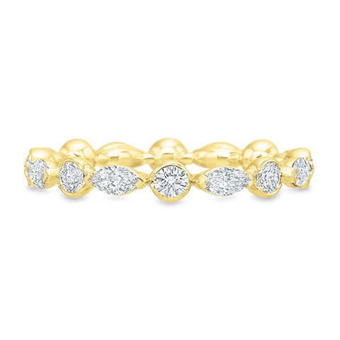 Vertical Yellow Gold Diamond Eternity Band