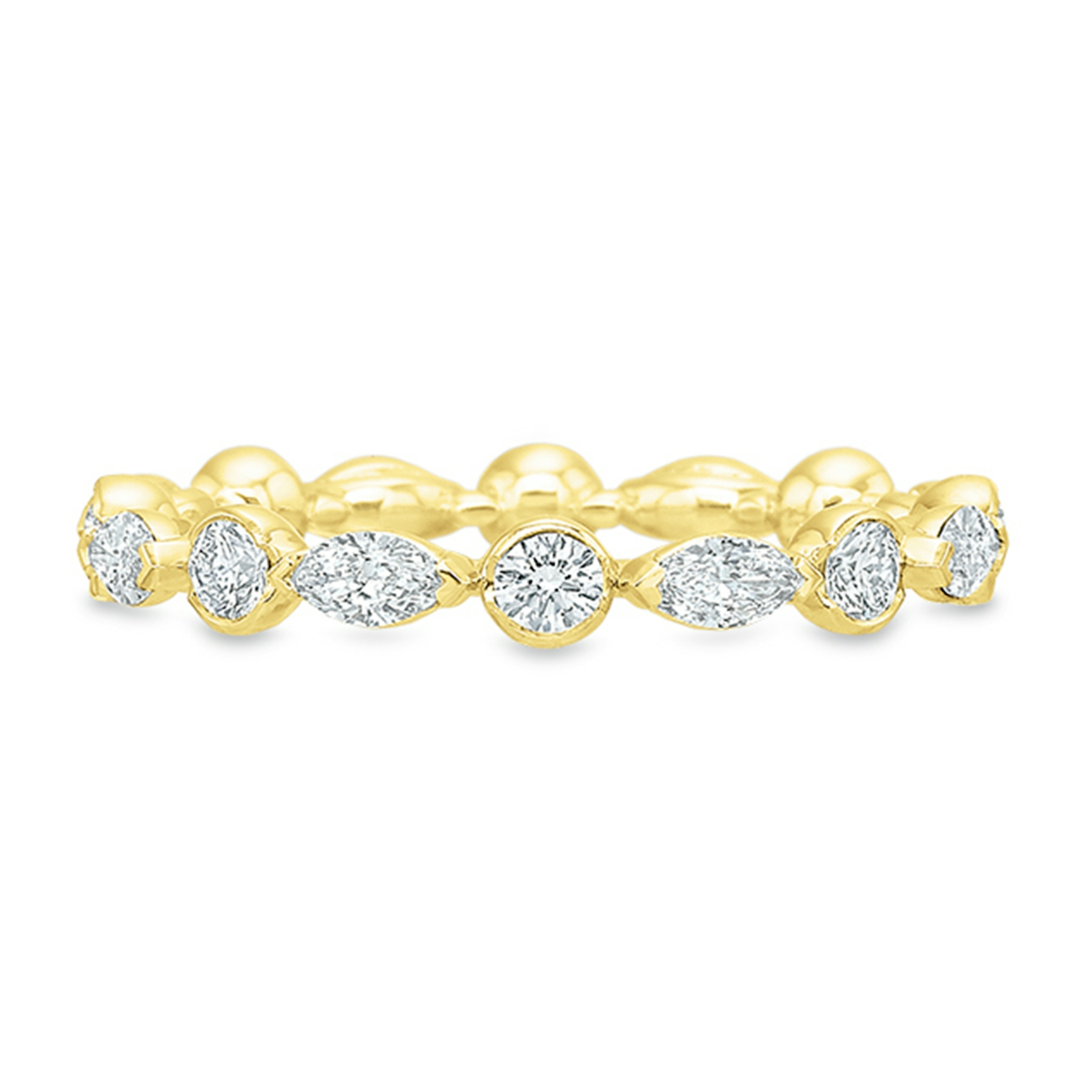 Vertical Yellow Gold Diamond Eternity Band