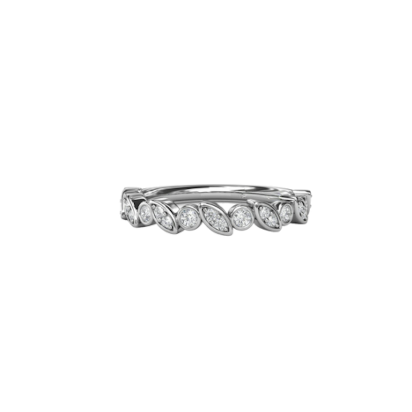 Vertical Multi-shaped Bezel Set Diamond Band W7504