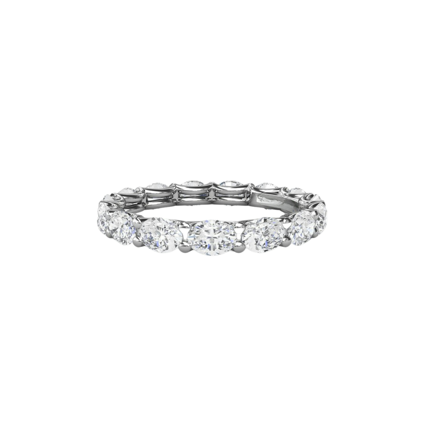 Vertical Shared Prong Oval Eternity Band W6140