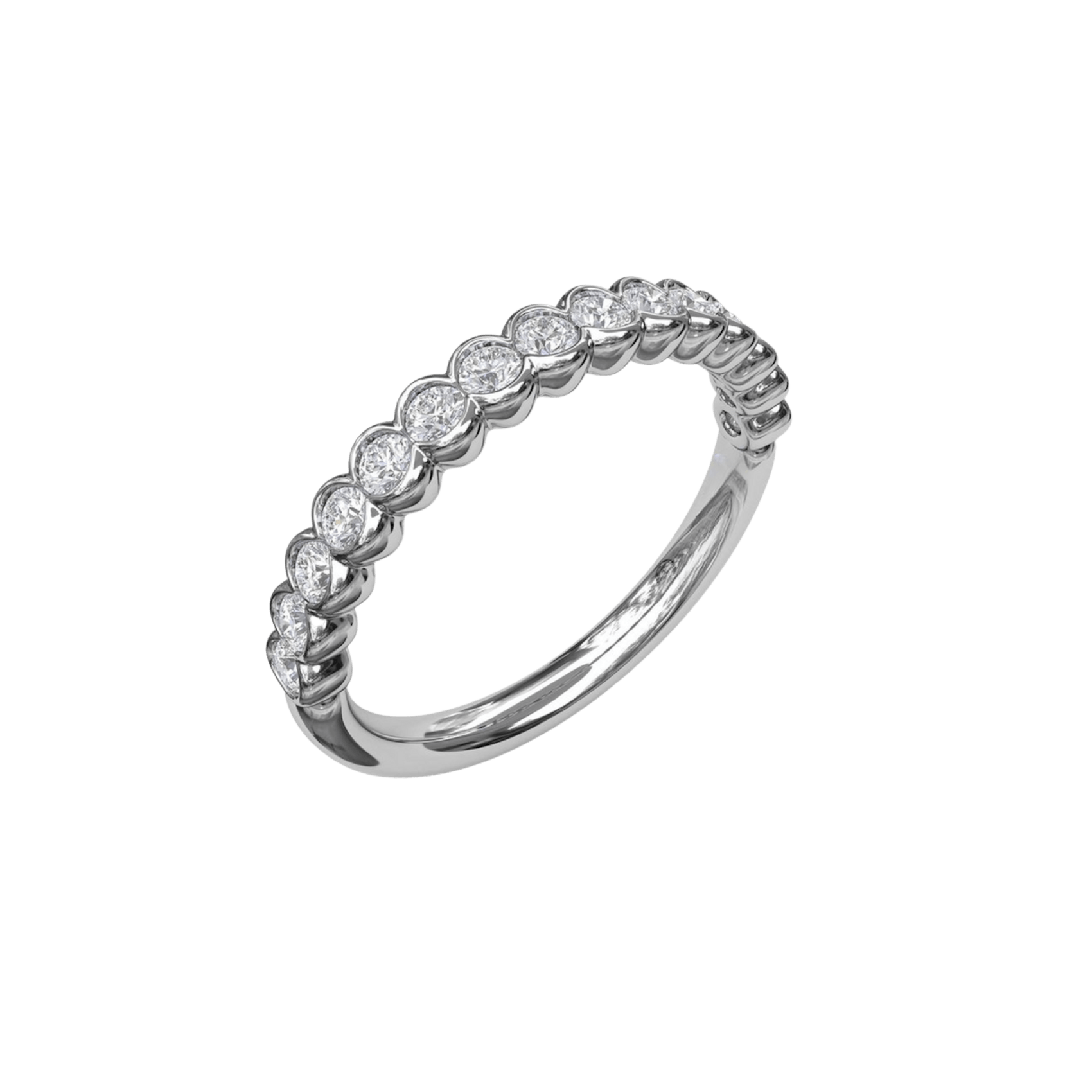 Vertical The 1916 Company Collection Scalloped Partial Bezel Diamond Band W7193