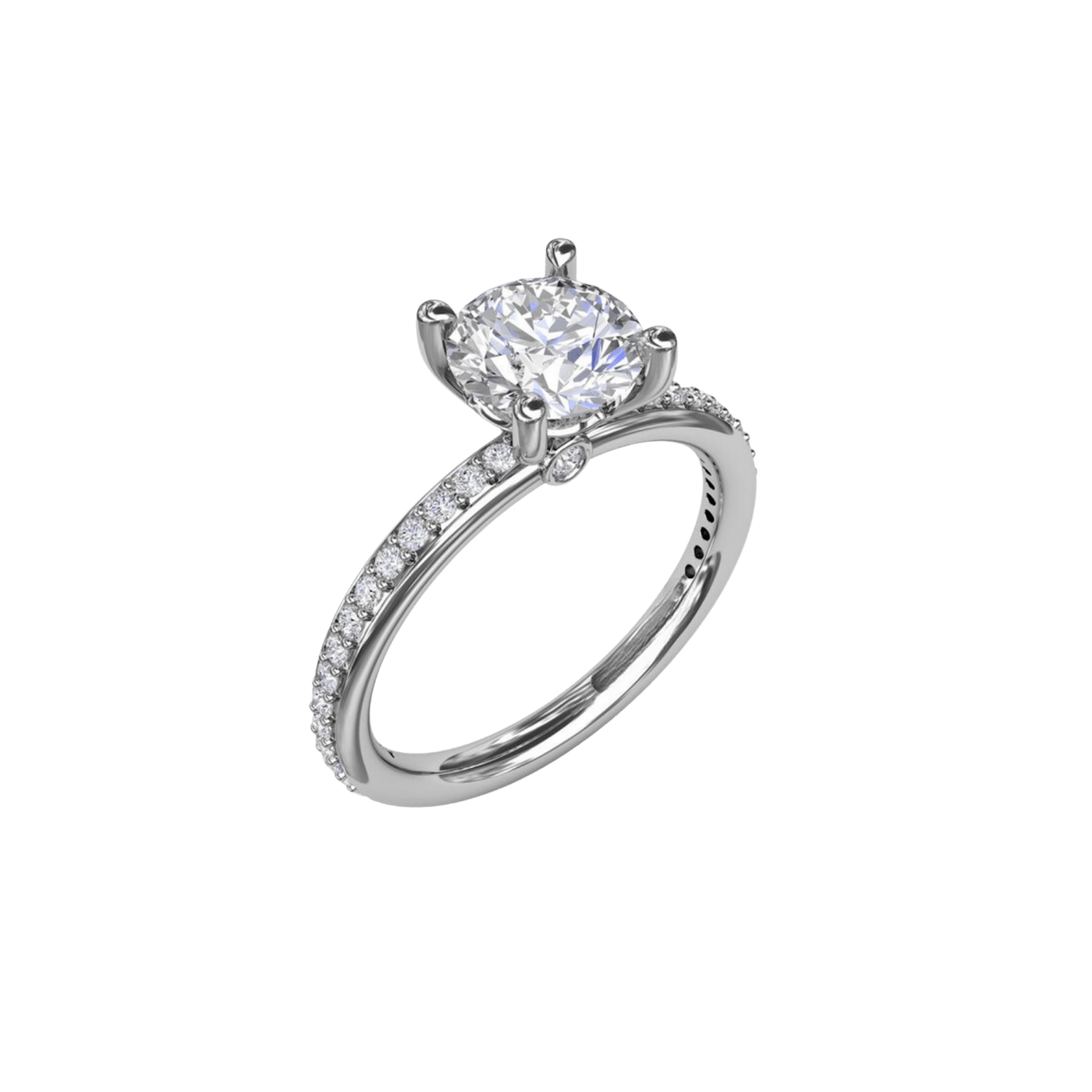 Vertical The 1916 Company Collection Classic Solitaire Engagement Ring With Diamond Band S3206