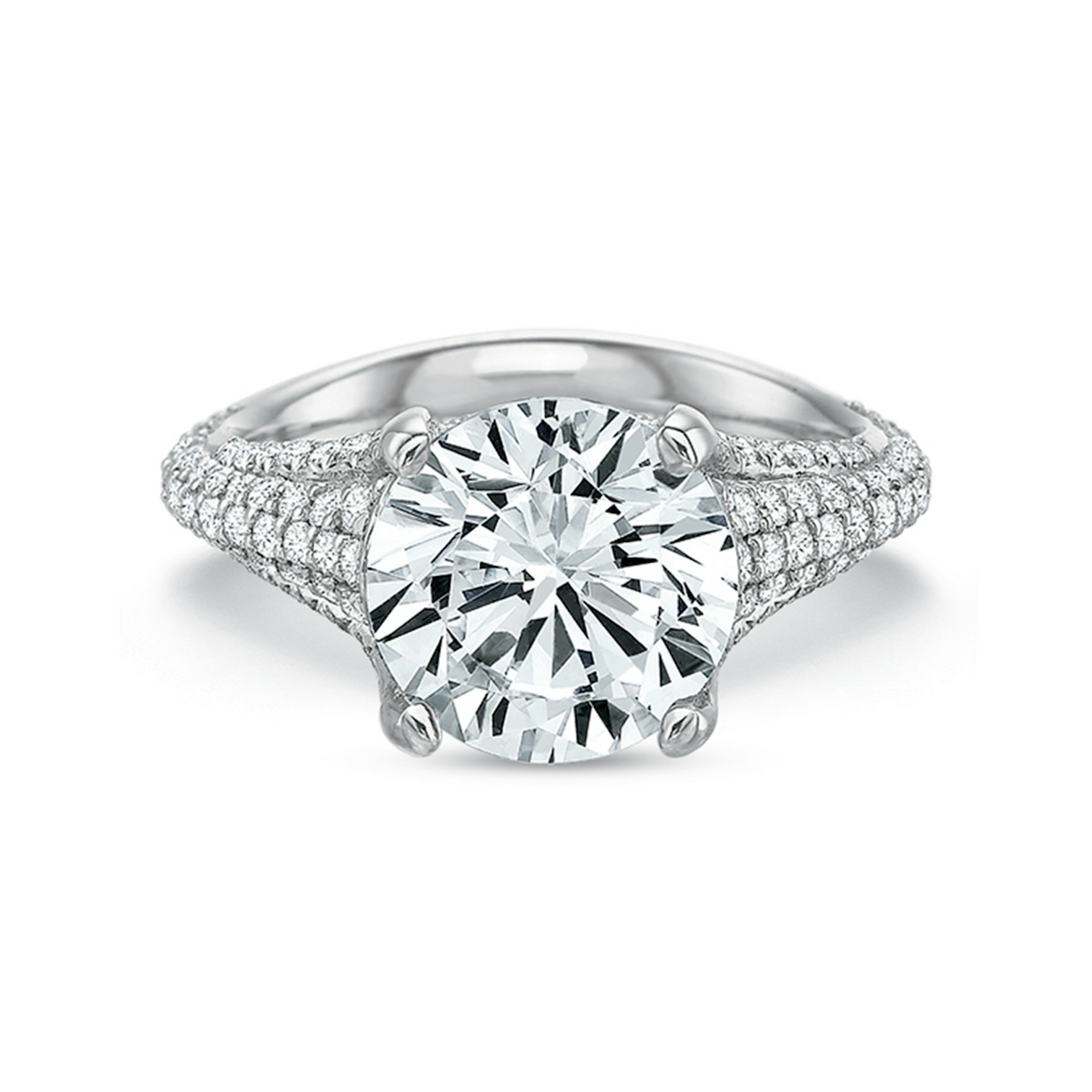 Vertical White Gold Semi-Mount Engagement Ring