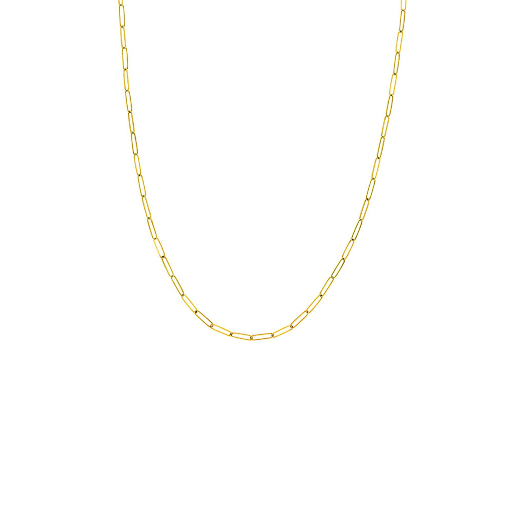 Vertical 14K Yellow Gold 20" 2.6Mm Paperclip Chain