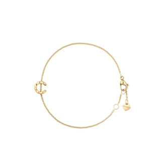 Vertical 18K Yellow Gold Coco Crush Quilted "C" Bracelet