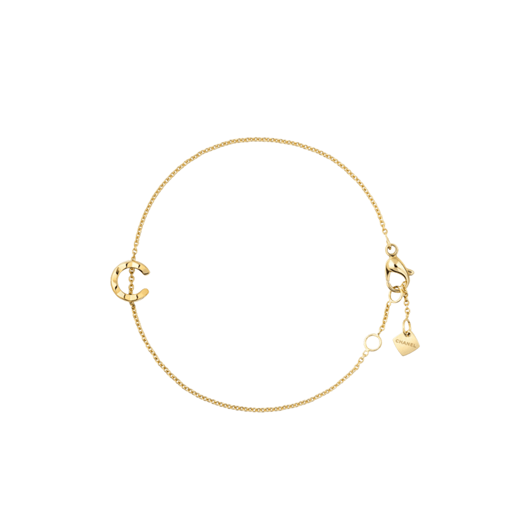 Vertical 18K Yellow Gold Coco Crush Quilted "C" Bracelet